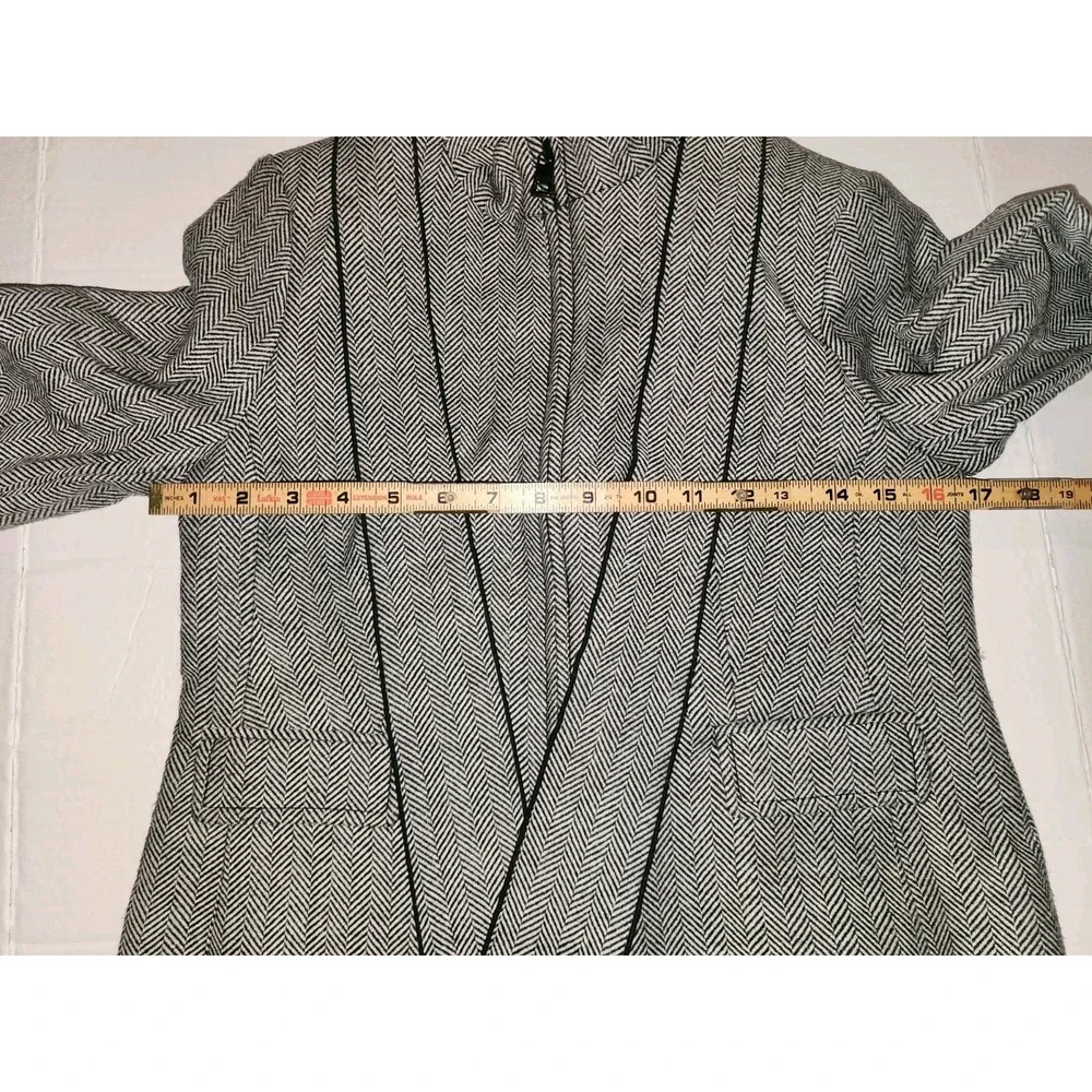 Banana Republic Women Gray Wool Herringbone Blazer sz 0 Petite, Old Money Work